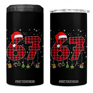 67 Christmas 4 in 1 Can Cooler Tumbler Funny Six Seven 6 7 Meme Gen Alpha Slang TS10 One Size: 16 oz Black Print Your Wear