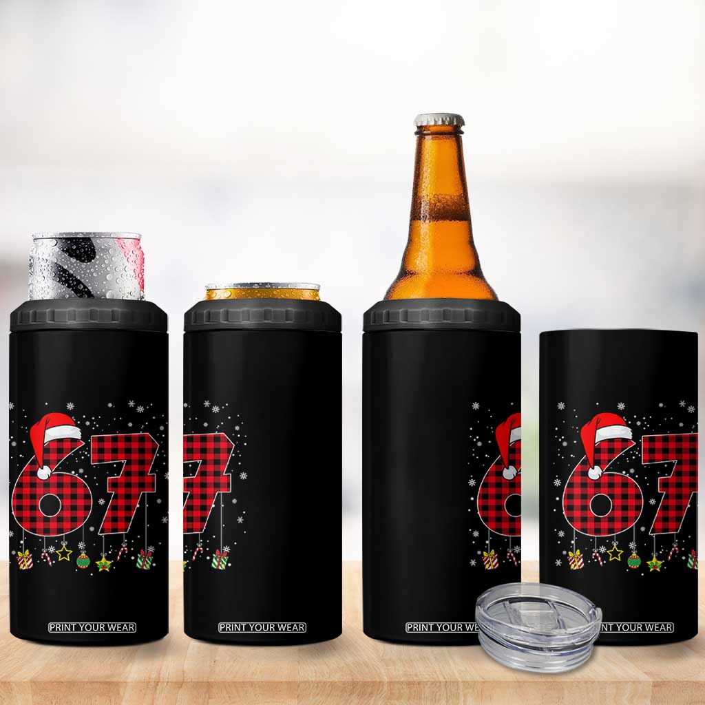 67 Christmas 4 in 1 Can Cooler Tumbler Funny Six Seven 6 7 Meme Gen Alpha Slang TS10 Print Your Wear