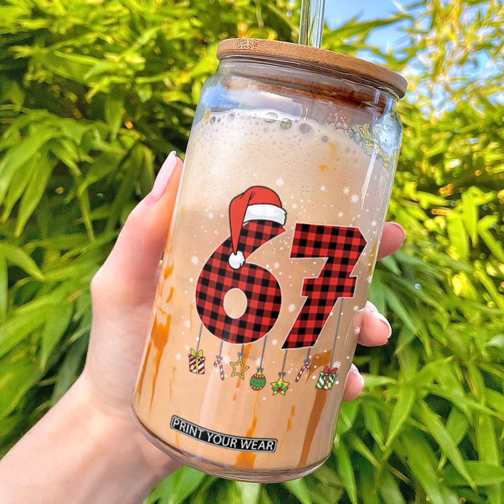 67 Christmas Glass Can Funny Six Seven 6 7 Meme Gen Alpha Slang TS10 Black Print Your Wear