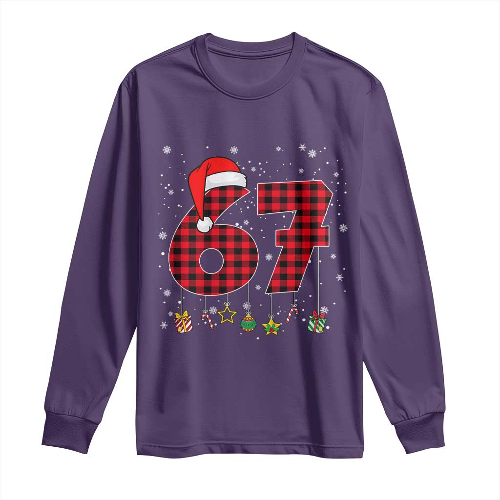 67 Christmas Long Sleeve Shirt Funny Six Seven 6 7 Meme Gen Alpha Slang TS10 Purple Print Your Wear
