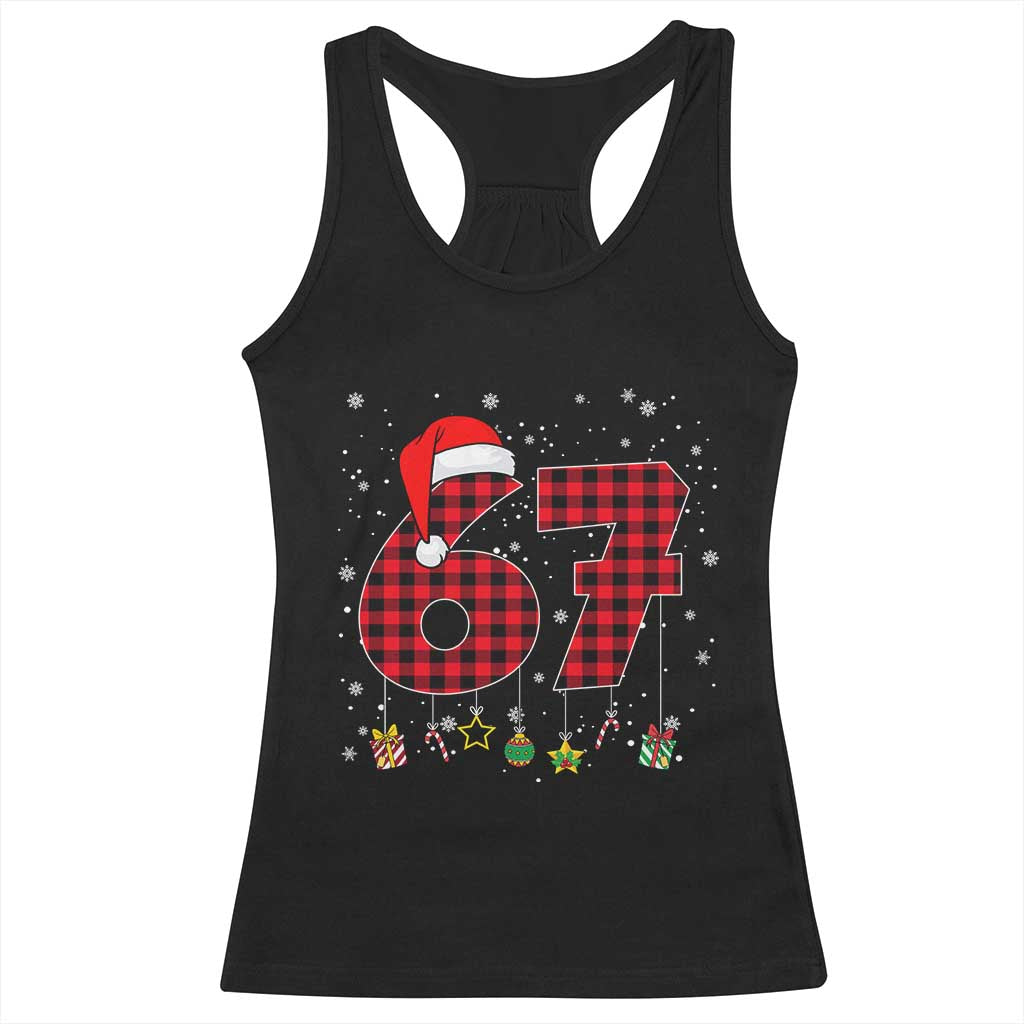 67 Christmas Racerback Tank Top Funny Six Seven 6 7 Meme Gen Alpha Slang TS10 Black Print Your Wear
