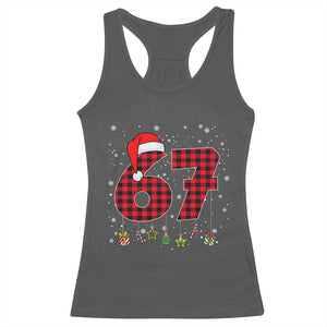 67 Christmas Racerback Tank Top Funny Six Seven 6 7 Meme Gen Alpha Slang TS10 Dark Heather Print Your Wear
