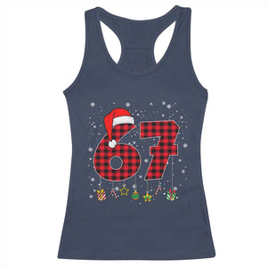 67 Christmas Racerback Tank Top Funny Six Seven 6 7 Meme Gen Alpha Slang TS10 Navy Print Your Wear