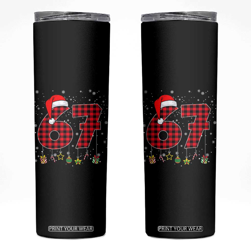 67 Christmas Skinny Tumbler Funny Six Seven 6 7 Meme Gen Alpha Slang TS10 Black Print Your Wear