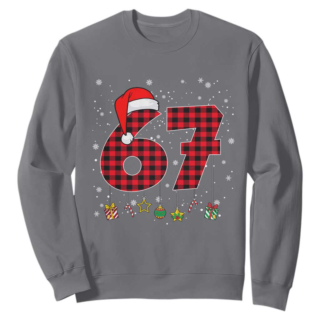 67 Christmas Sweatshirt Funny Six Seven 6 7 Meme Gen Alpha Slang TS10 Charcoal Print Your Wear