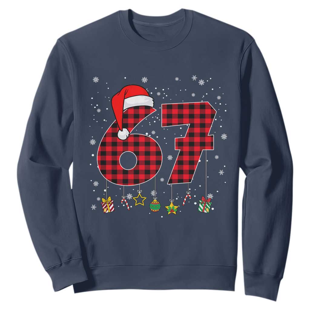 67 Christmas Sweatshirt Funny Six Seven 6 7 Meme Gen Alpha Slang TS10 Navy Print Your Wear