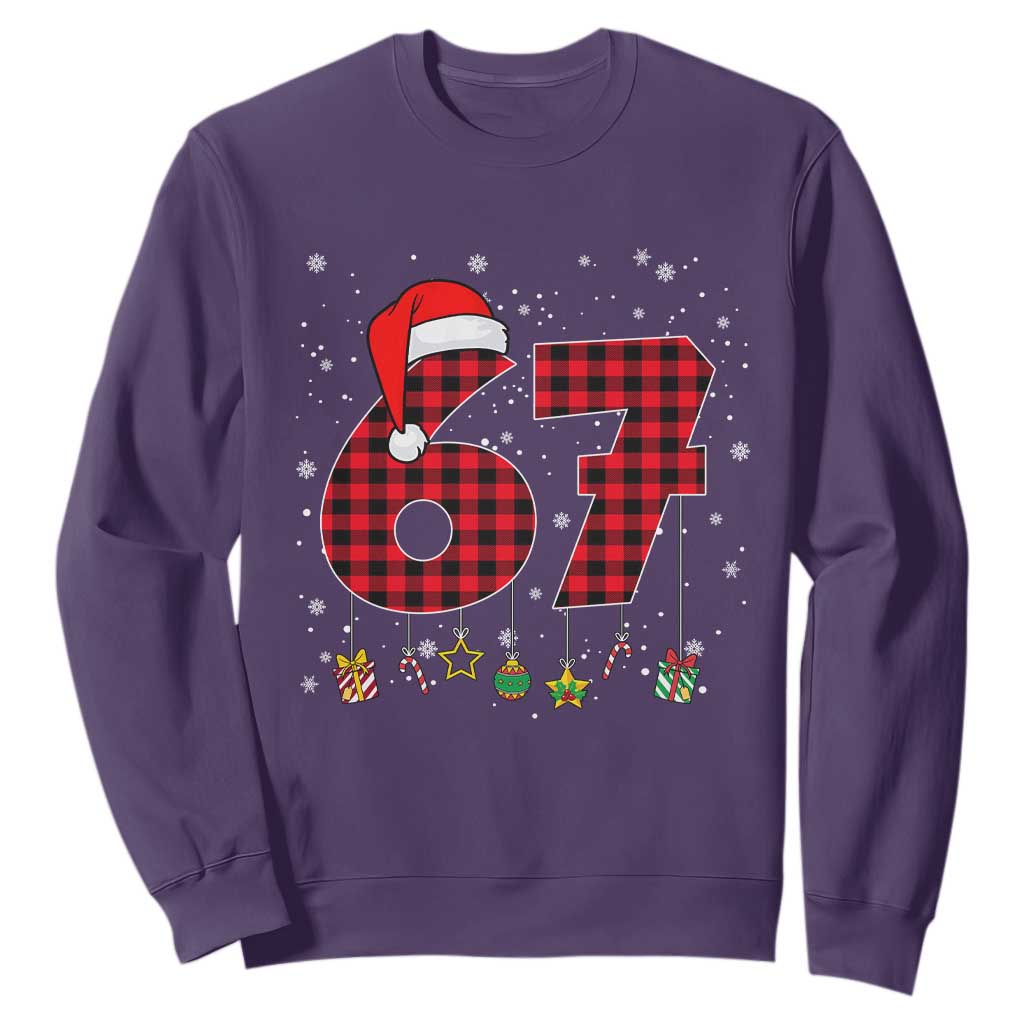 67 Christmas Sweatshirt Funny Six Seven 6 7 Meme Gen Alpha Slang TS10 Purple Print Your Wear