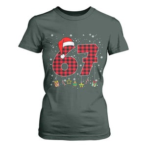 67 Christmas T Shirt For Women Funny Six Seven 6 7 Meme Gen Alpha Slang TS10 Dark Forest Green Print Your Wear