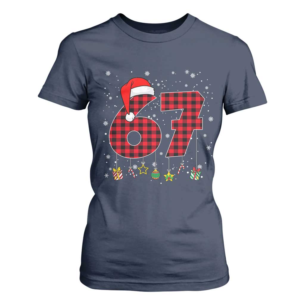 67 Christmas T Shirt For Women Funny Six Seven 6 7 Meme Gen Alpha Slang TS10 Navy Print Your Wear