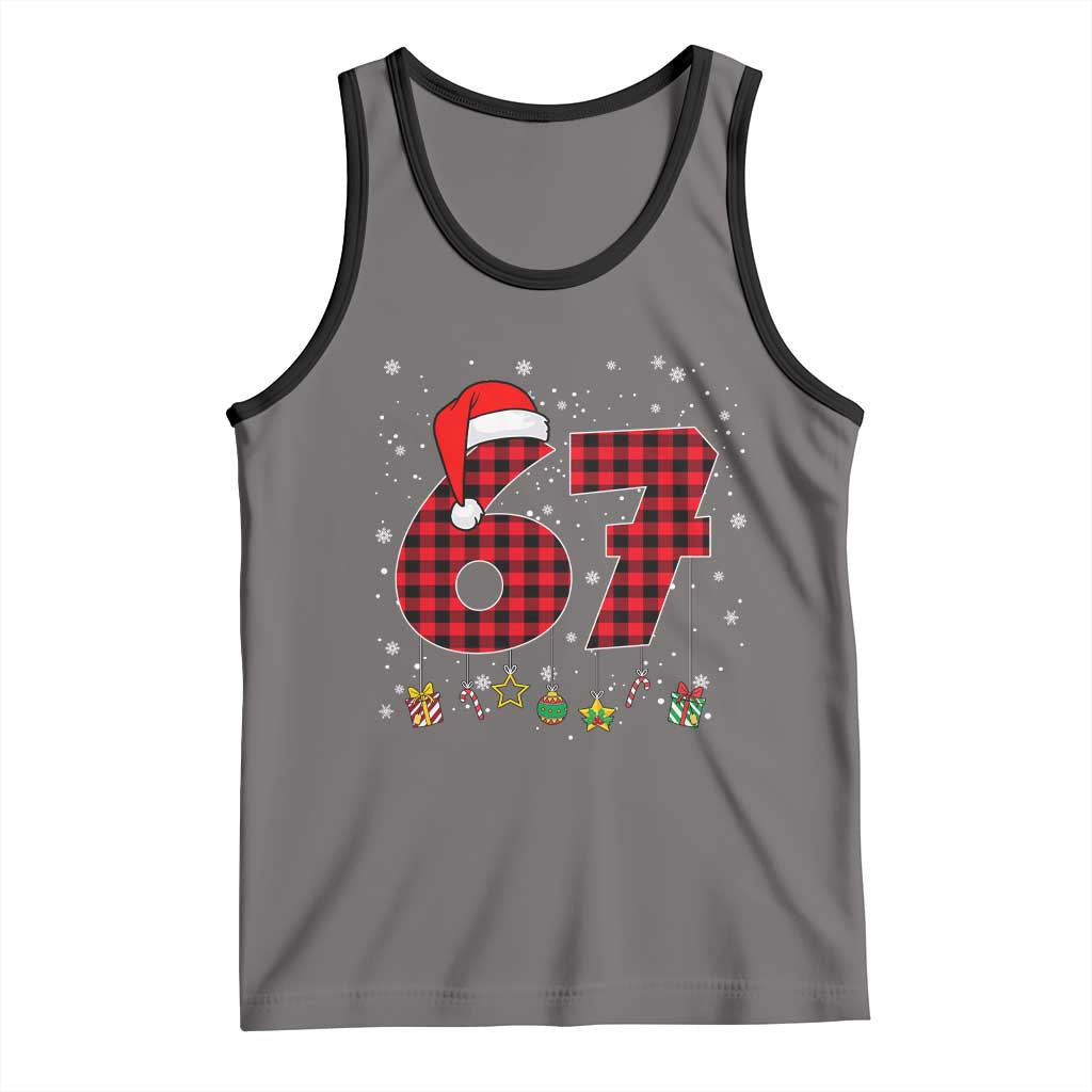 67 Christmas Tank Top Funny Six Seven 6 7 Meme Gen Alpha Slang TS10 Deep Heather Black Print Your Wear