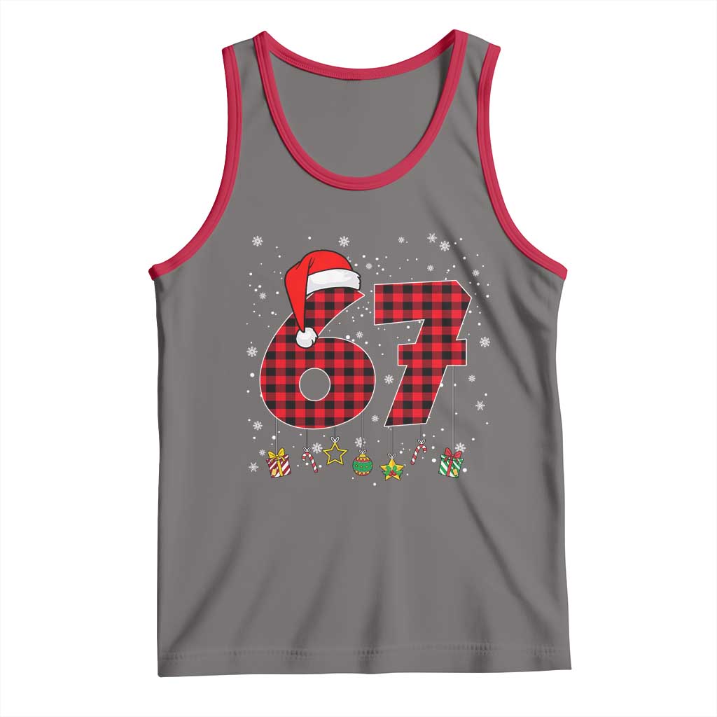 67 Christmas Tank Top Funny Six Seven 6 7 Meme Gen Alpha Slang TS10 Deep Heather Red Print Your Wear