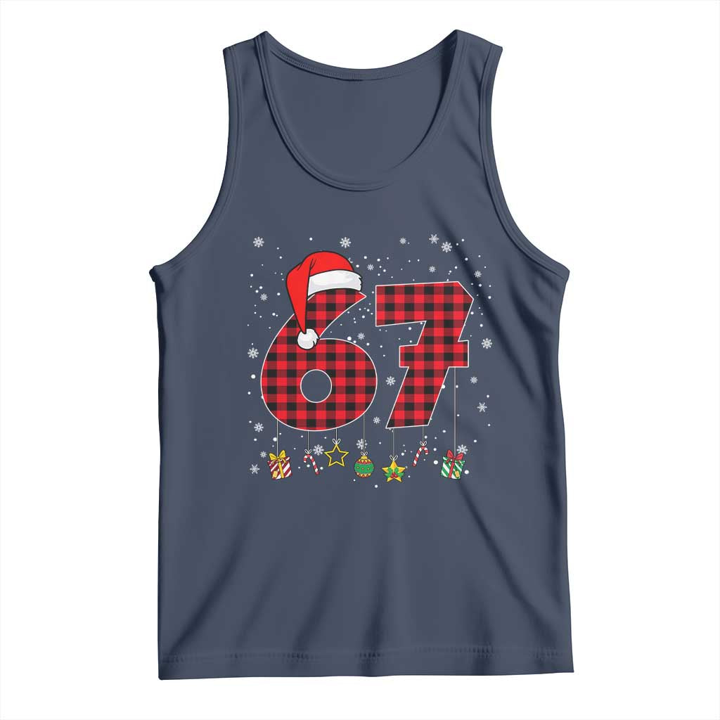 67 Christmas Tank Top Funny Six Seven 6 7 Meme Gen Alpha Slang TS10 Navy Print Your Wear