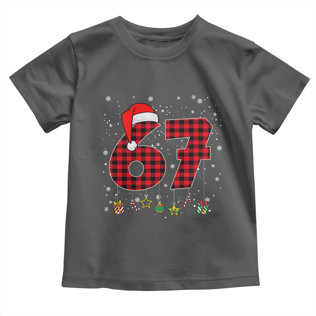 67 Christmas Toddler T Shirt Funny Six Seven 6 7 Meme Gen Alpha Slang TS10 Dark Heather Print Your Wear