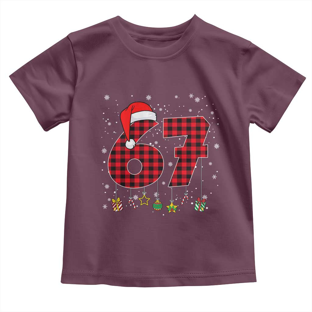 67 Christmas Toddler T Shirt Funny Six Seven 6 7 Meme Gen Alpha Slang TS10 Maroon Print Your Wear