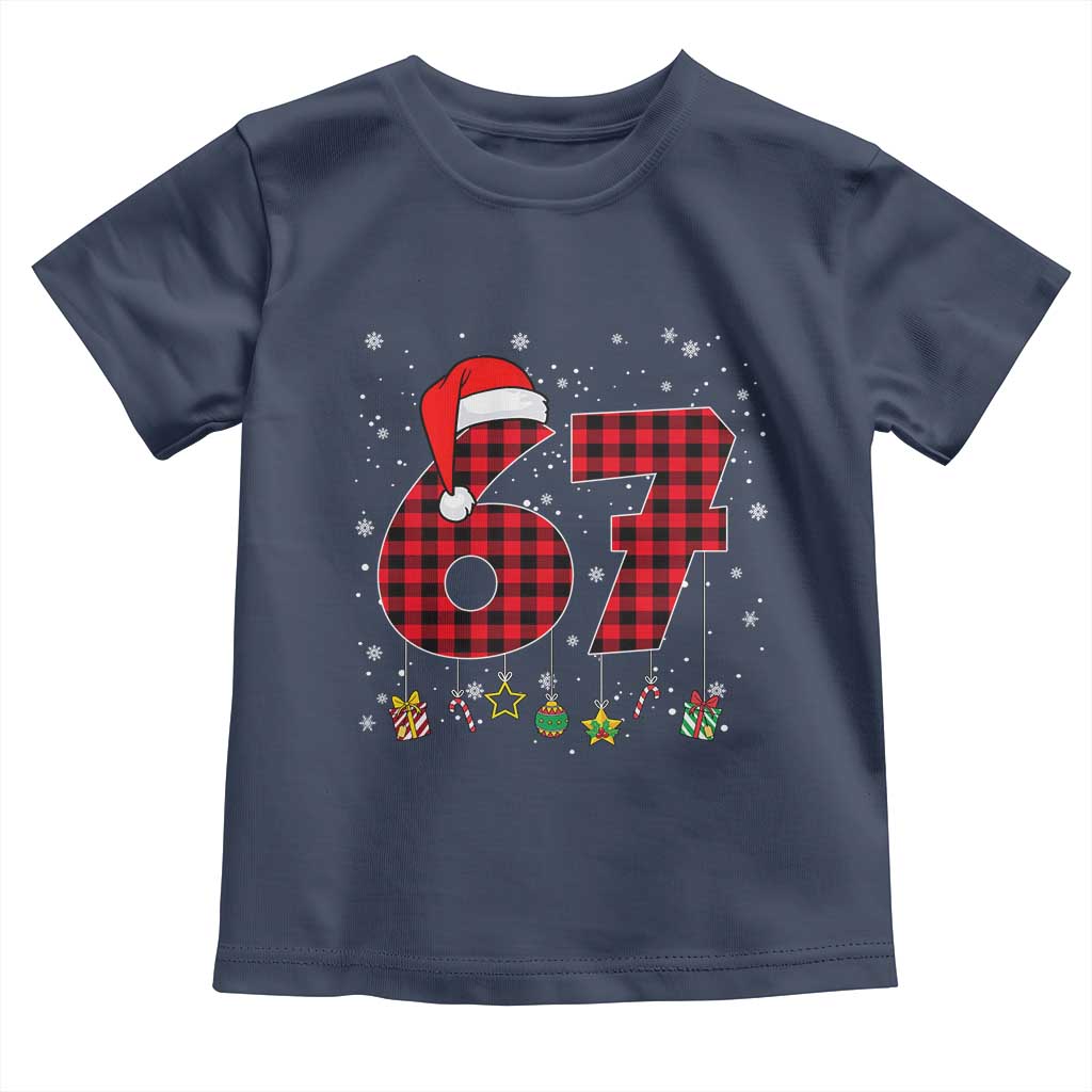 67 Christmas Toddler T Shirt Funny Six Seven 6 7 Meme Gen Alpha Slang TS10 Navy Print Your Wear