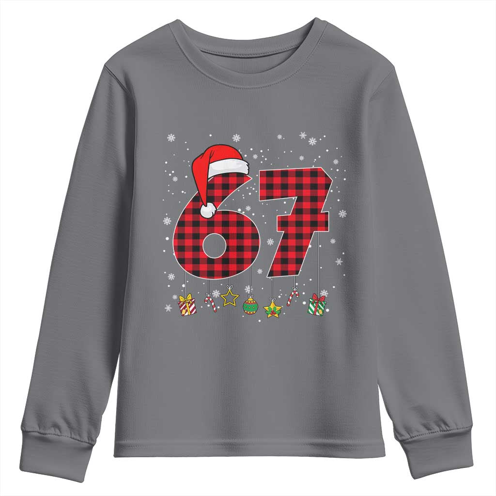 67 Christmas Youth Sweatshirt Funny Six Seven 6 7 Meme Gen Alpha Slang TS10 Charcoal Print Your Wear