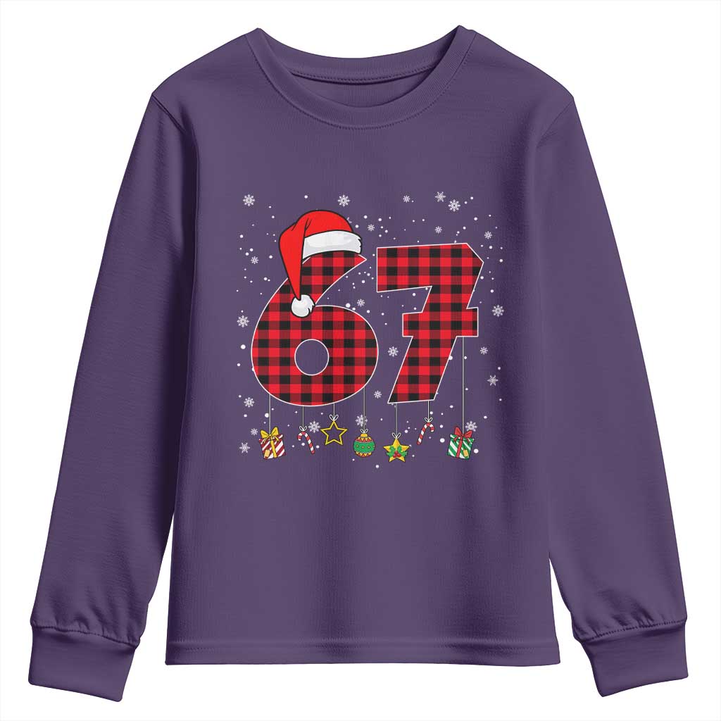 67 Christmas Youth Sweatshirt Funny Six Seven 6 7 Meme Gen Alpha Slang TS10 Purple Print Your Wear