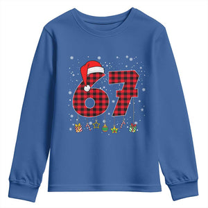67 Christmas Youth Sweatshirt Funny Six Seven 6 7 Meme Gen Alpha Slang TS10 Royal Blue Print Your Wear