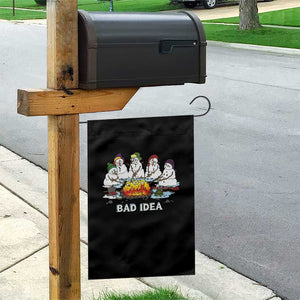 Christmas Snowman Campfire Garden Flag Bad Idea Melting Snowman Family Roasting Marshmallows TS10 Print Your Wear