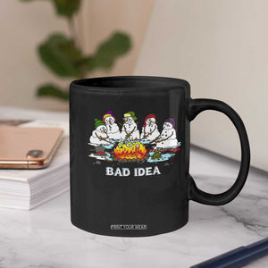 Christmas Snowman Campfire Coffee Mug Bad Idea Melting Snowman Family Roasting Marshmallows TS10 Print Your Wear