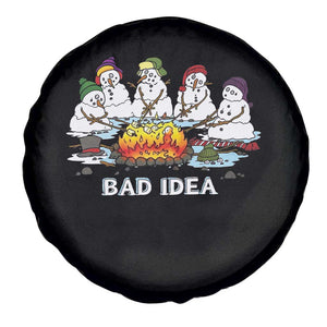Christmas Snowman Campfire Spare Tire Cover Bad Idea Melting Snowman Family Roasting Marshmallows TS10 Print Your Wear