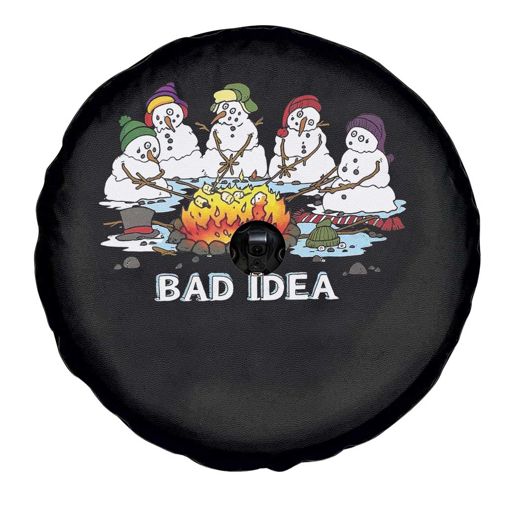 Christmas Snowman Campfire Spare Tire Cover Bad Idea Melting Snowman Family Roasting Marshmallows TS10 Print Your Wear