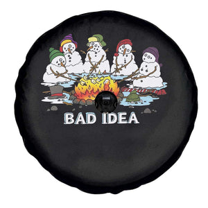 Christmas Snowman Campfire Spare Tire Cover Bad Idea Melting Snowman Family Roasting Marshmallows TS10 Print Your Wear