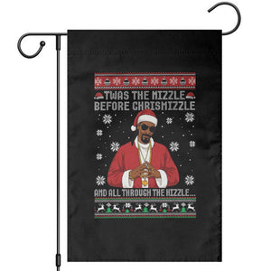 Funny Rapper Christmas Garden Flag Gangsta Twas the Nizzle Before Chrismizzle Ugly Xmas TS10 Black Print Your Wear