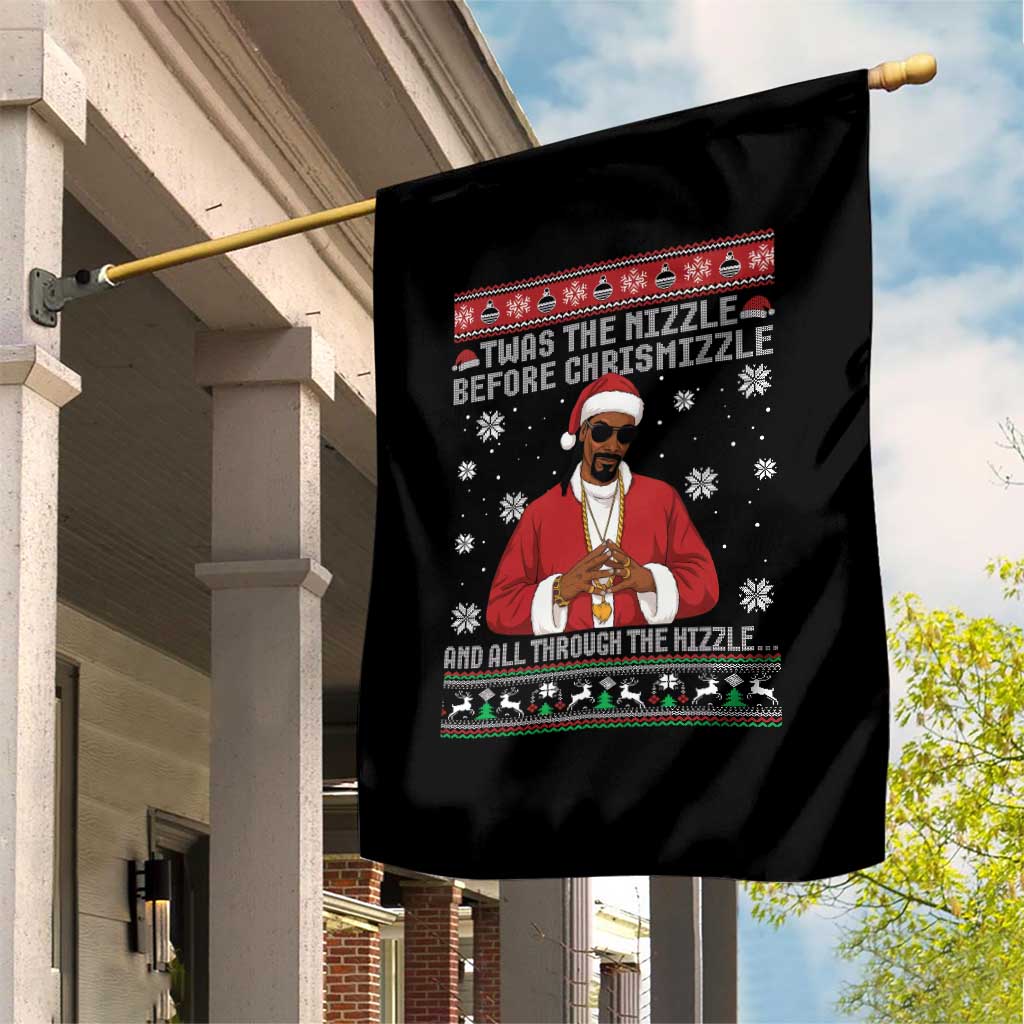 Funny Rapper Christmas Garden Flag Gangsta Twas the Nizzle Before Chrismizzle Ugly Xmas TS10 Print Your Wear