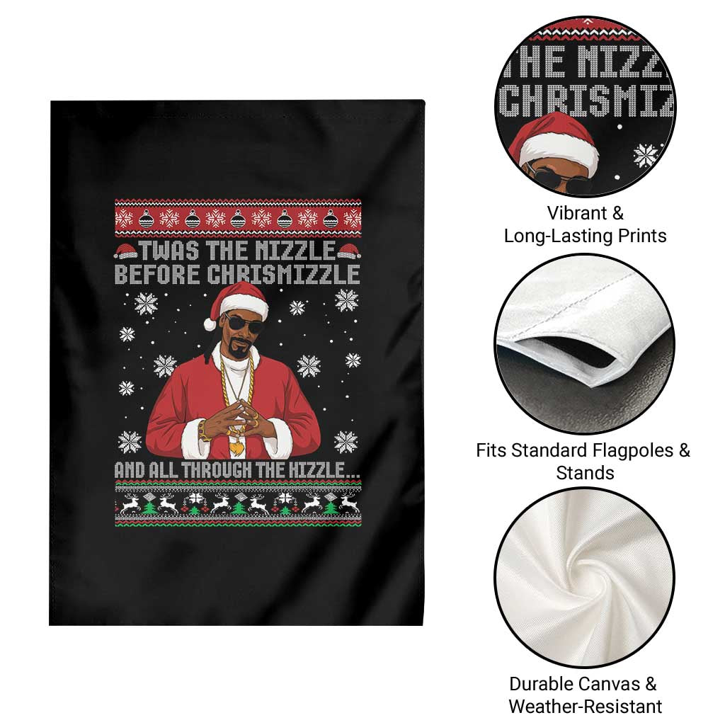 Funny Rapper Christmas Garden Flag Gangsta Twas the Nizzle Before Chrismizzle Ugly Xmas TS10 Print Your Wear