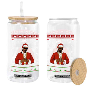 Funny Rapper Christmas Glass Can Gangsta Twas the Nizzle Before Chrismizzle Ugly Xmas TS10 Print Your Wear