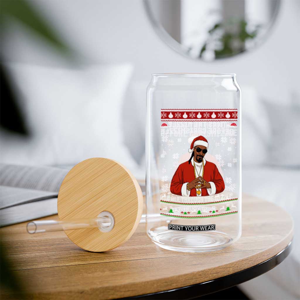 Funny Rapper Christmas Glass Can Gangsta Twas the Nizzle Before Chrismizzle Ugly Xmas TS10 Print Your Wear