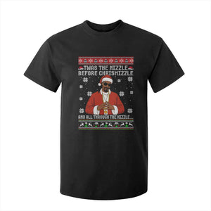 Funny Rapper Christmas T Shirt For Kid Gangsta Twas the Nizzle Before Chrismizzle Ugly Xmas TS10 Black Print Your Wear