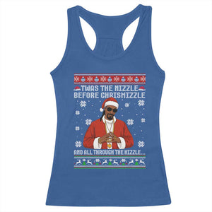 Funny Rapper Christmas Racerback Tank Top Gangsta Twas the Nizzle Before Chrismizzle Ugly Xmas TS10 Royal Blue Print Your Wear