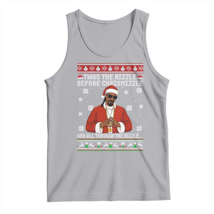 Funny Rapper Christmas Tank Top Gangsta Twas the Nizzle Before Chrismizzle Ugly Xmas TS10 Athletic Heather Print Your Wear