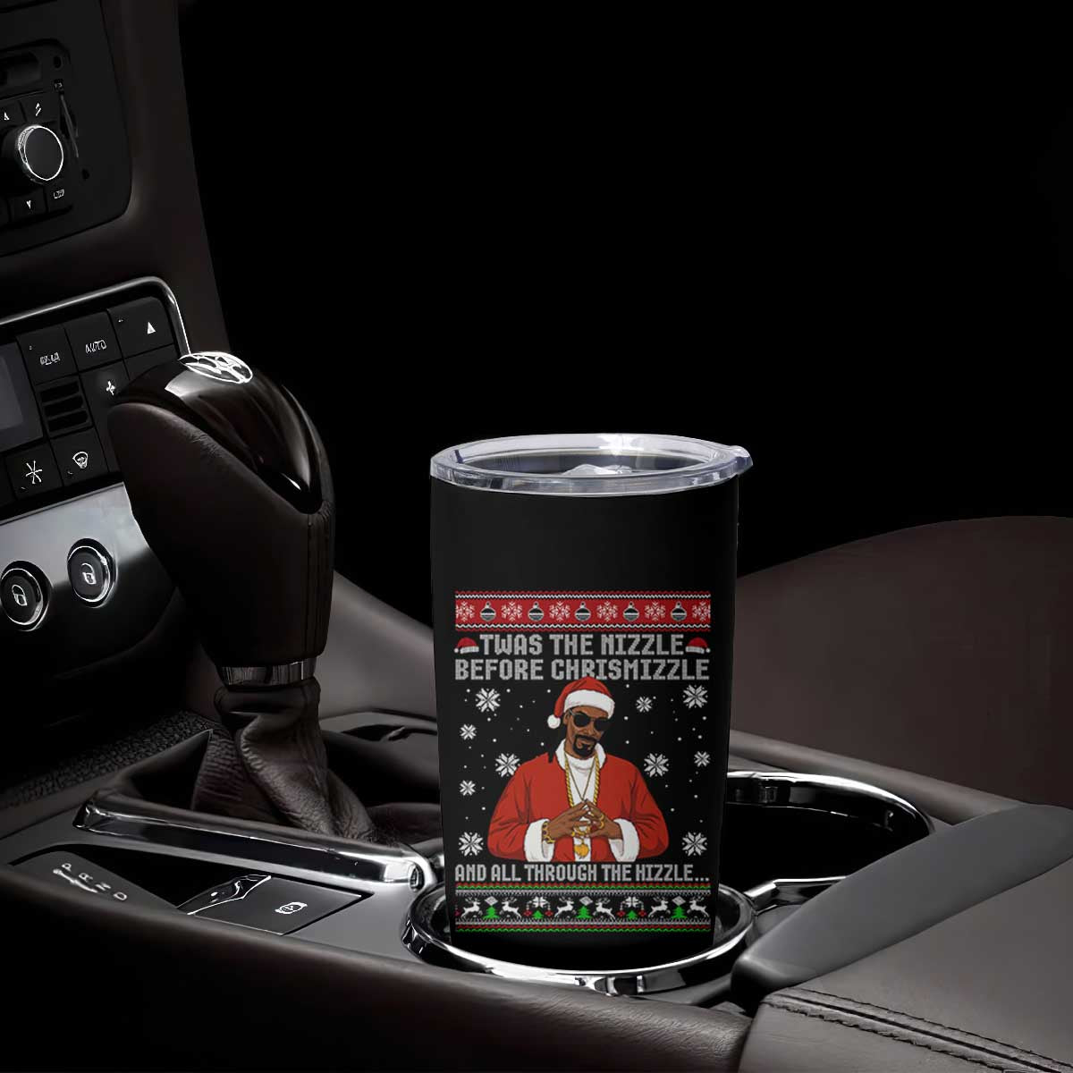 Funny Rapper Christmas Tumbler Cup Gangsta Twas the Nizzle Before Chrismizzle Ugly Xmas TS10 Print Your Wear