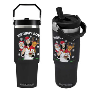 Birthday Boy Jesus Christmas Flip Straw Tumbler Christian Xmas TS10 One Size: 30 oz Black Print Your Wear
