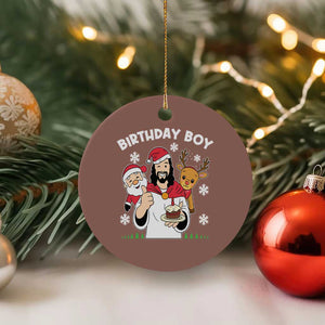 Birthday Boy Jesus Christmas Ceramic Ornament Christian Xmas TS10 1pc Mocha Print Your Wear