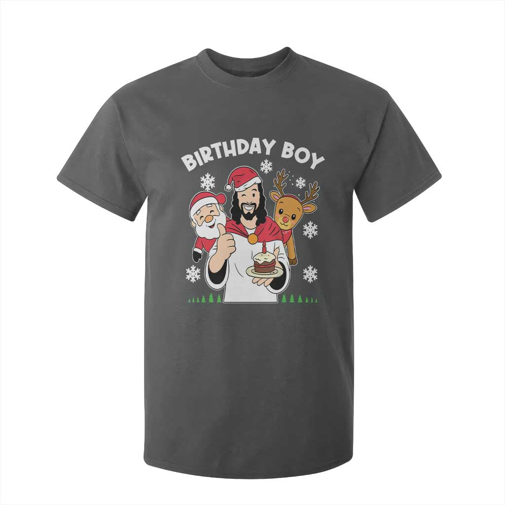 Birthday Boy Jesus Christmas T Shirt For Kid Christian Xmas TS10 Dark Heather Print Your Wear