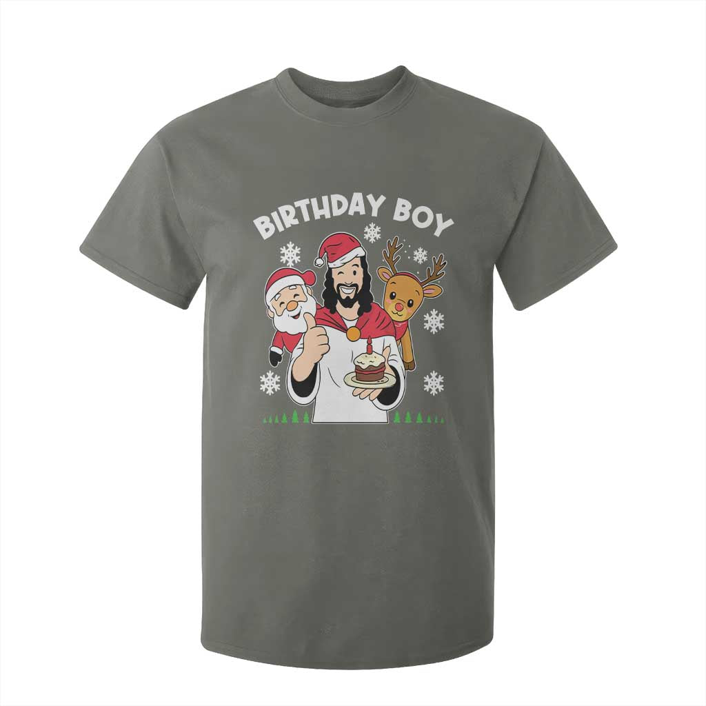 Birthday Boy Jesus Christmas T Shirt For Kid Christian Xmas TS10 Military Green Print Your Wear