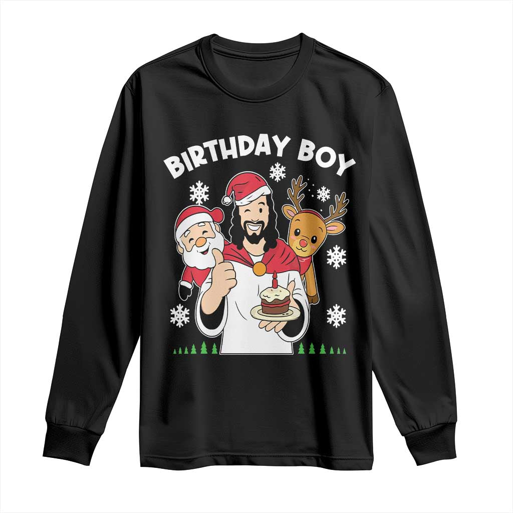 Birthday Boy Jesus Christmas Long Sleeve Shirt Christian Xmas TS10 Black Print Your Wear