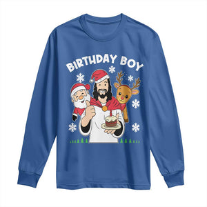 Birthday Boy Jesus Christmas Long Sleeve Shirt Christian Xmas TS10 Royal Blue Print Your Wear