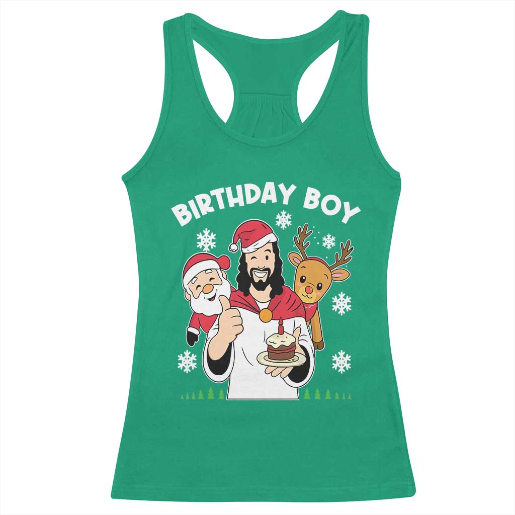 Birthday Boy Jesus Christmas Racerback Tank Top Christian Xmas TS10 Irish Green Print Your Wear
