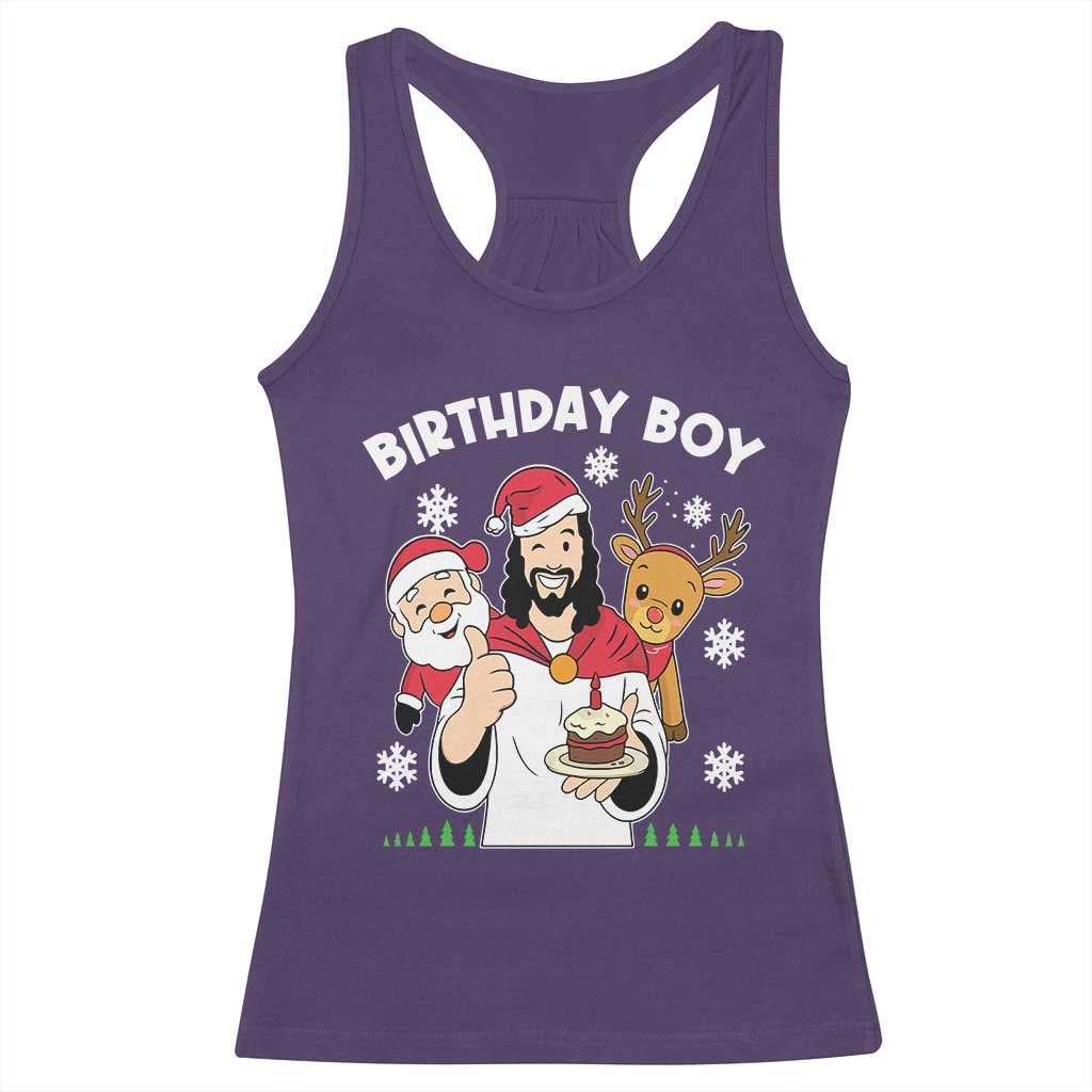 Birthday Boy Jesus Christmas Racerback Tank Top Christian Xmas TS10 Purple Print Your Wear