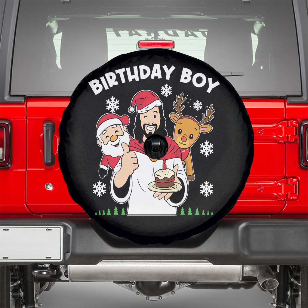 Birthday Boy Jesus Christmas Spare Tire Cover Christian Xmas TS10 Black Print Your Wear
