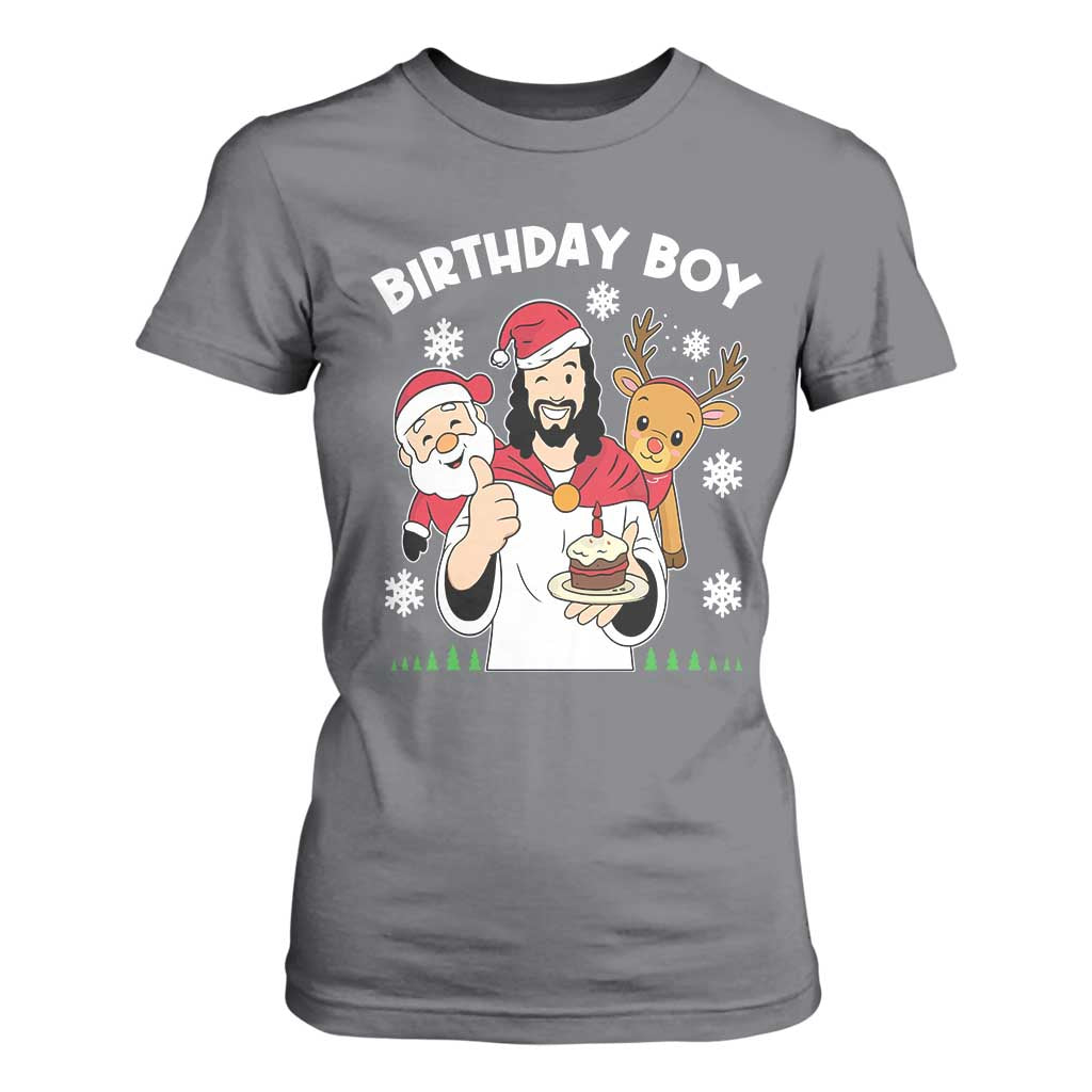 Birthday Boy Jesus Christmas T Shirt For Women Christian Xmas TS10 Charcoal Print Your Wear