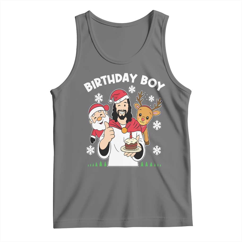 Birthday Boy Jesus Christmas Tank Top Christian Xmas TS10 Black Heather Print Your Wear