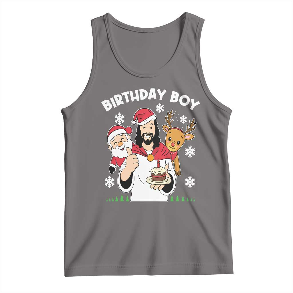 Birthday Boy Jesus Christmas Tank Top Christian Xmas TS10 Deep Heather Print Your Wear