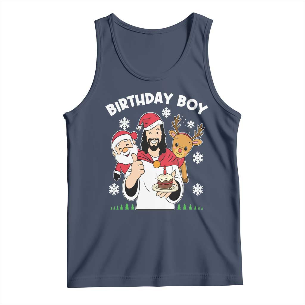 Birthday Boy Jesus Christmas Tank Top Christian Xmas TS10 Navy Print Your Wear