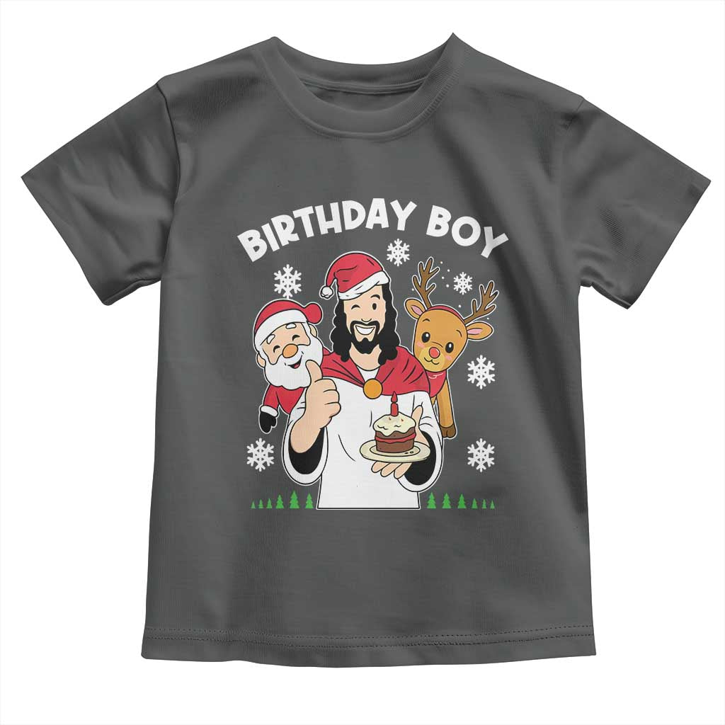 Birthday Boy Jesus Christmas Toddler T Shirt Christian Xmas TS10 Dark Heather Print Your Wear